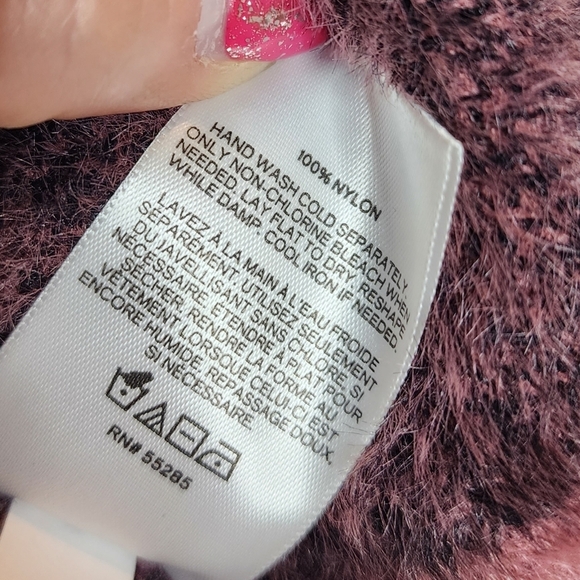 Express Fuzzy SOFT pink mauve/black zebra sweater. Women's size Large. - Picture 15 of 15